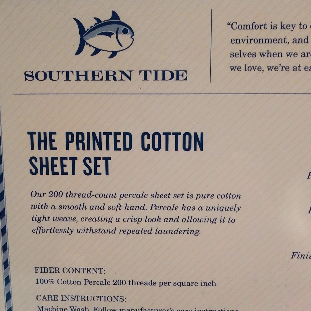 New Southern Tide Skipjack Twin sheet set Yellow - Picture 5 of 7
